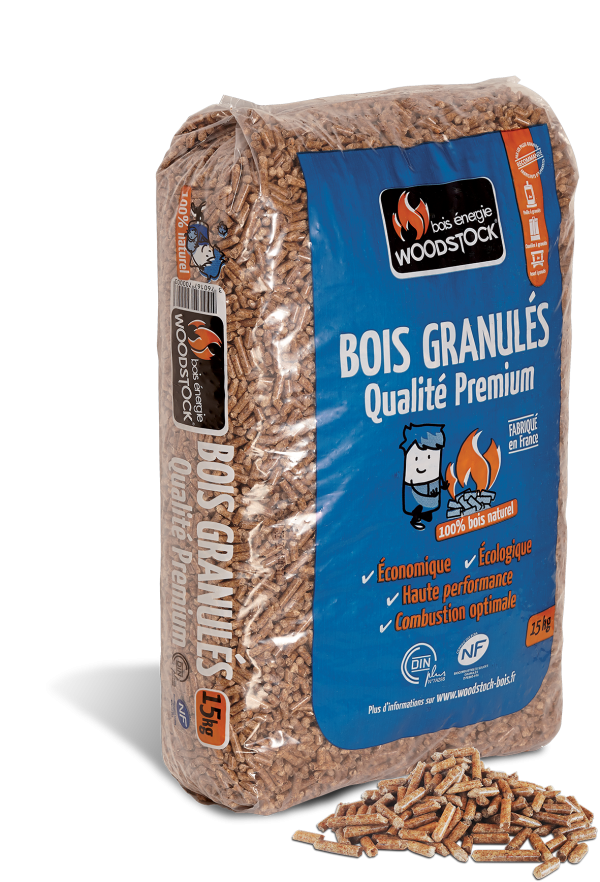 Granulés de bois Woodstock – 1 palette de 78 sacs de 15 kg