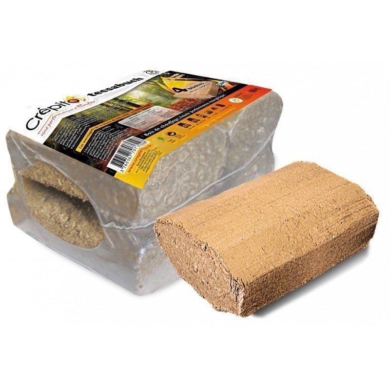 Bûches de bois compressées Tecsabuch Crépito : 100 % naturelles (palette de 1 t)